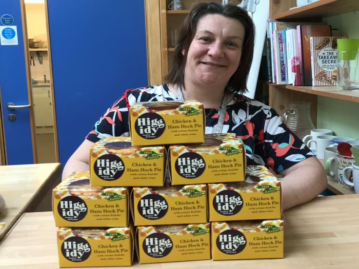 ""Higgety Pie parcels pictured with Natalie Stone, an Early Years Educator based at Tarner. 