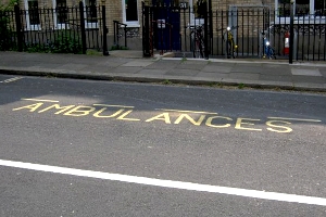 an ambulance parking bay