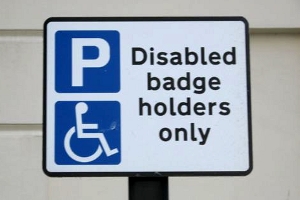 disabled badge holders only sign