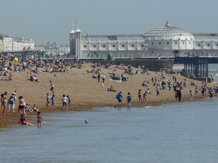 Brighton seafront with the Brighton Palace Pier in the background