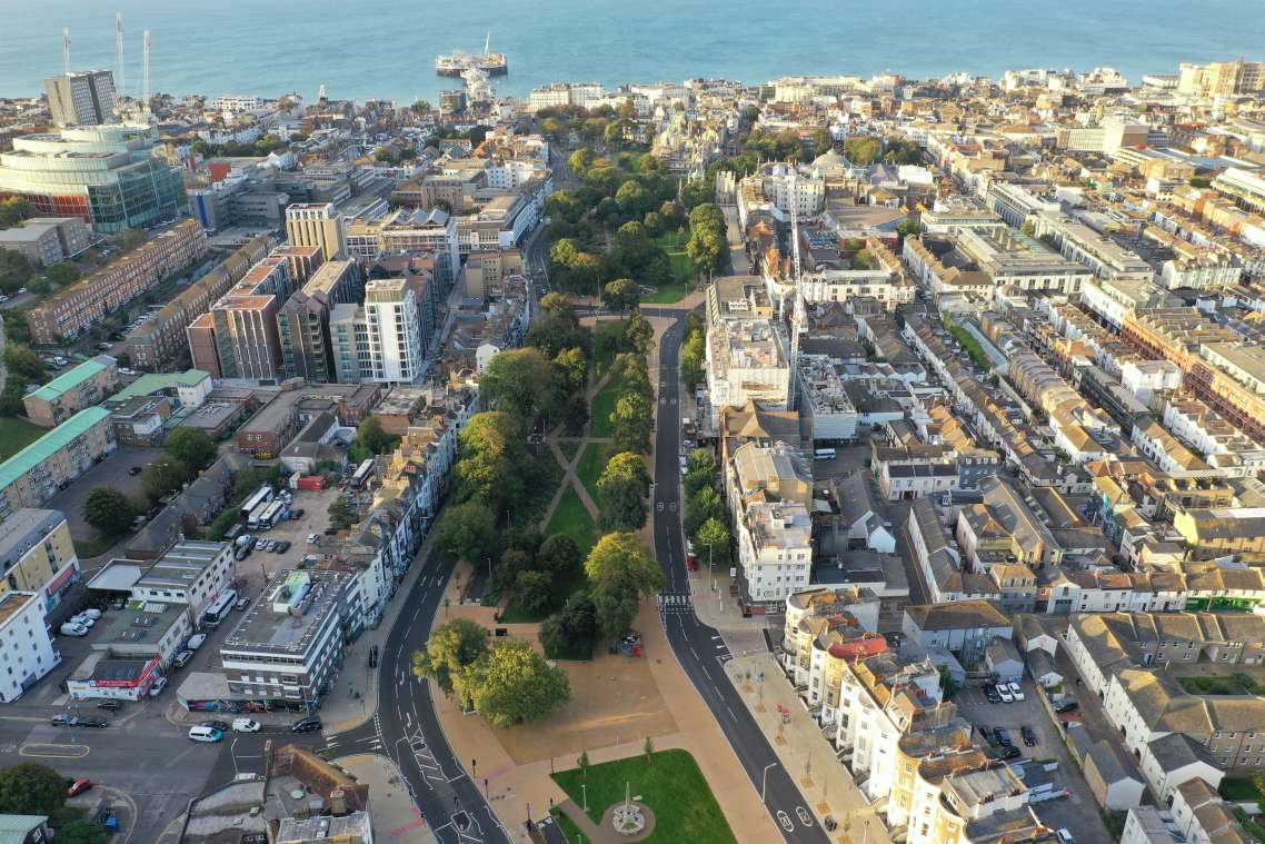 Valley Gardens, Brighton - integrated city centre routes and leisure spaces for all