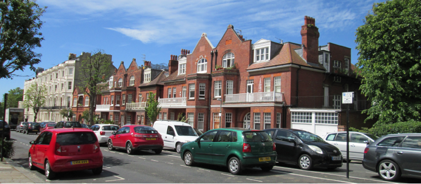 Image of red brick houses on Palmeira Avenue, Hove