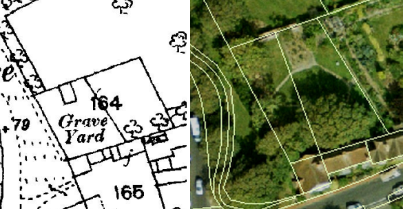 Map and ariel view of The Green, Quaker Burial Ground, Rottingdean