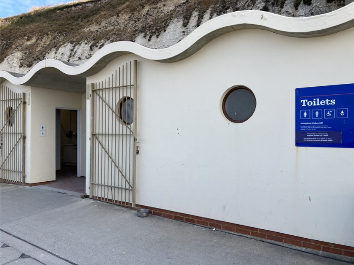 A picture of a public toilet block