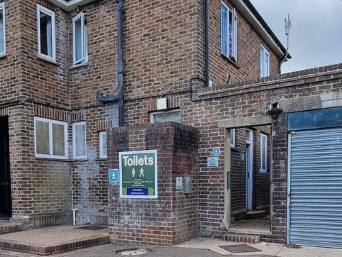 A picture of a public toilet block