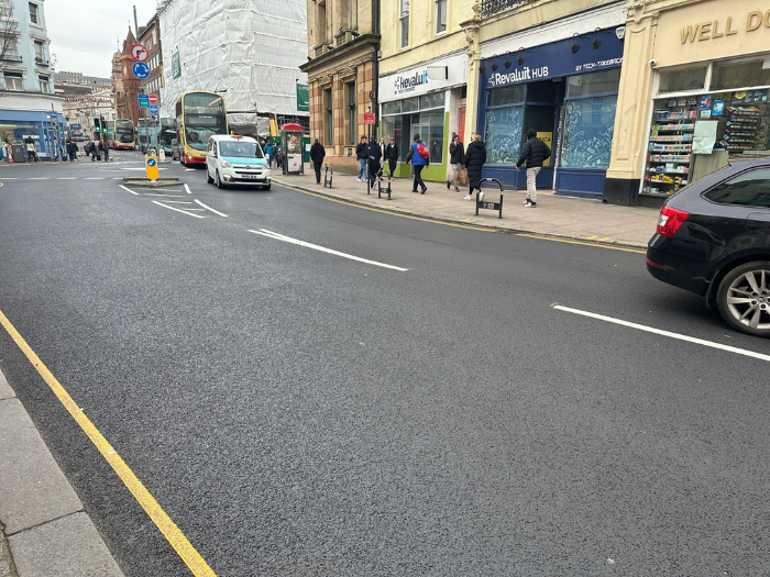 A picture of a road and junction