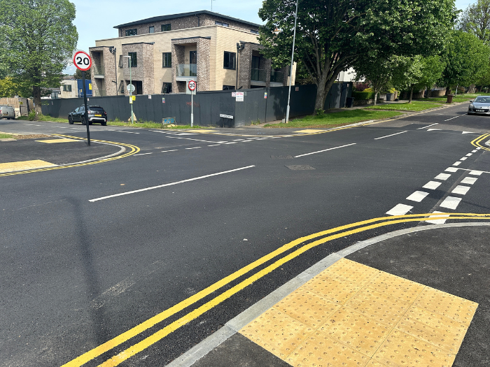 a road junction with pavement