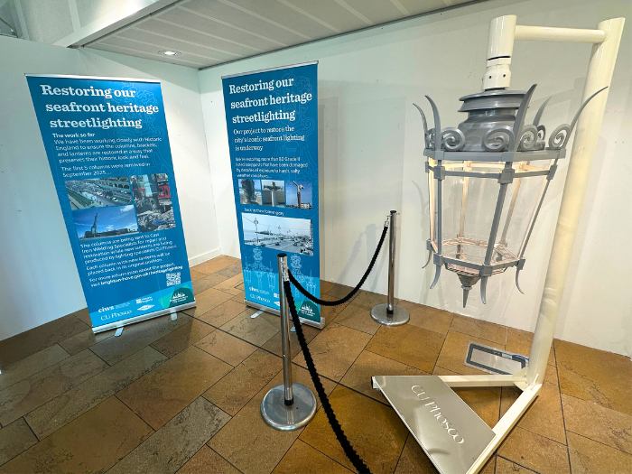 A streetlamp as part of an exhibition
