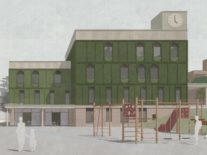 Architect&rsquo;s image of the proposed Moulsecoomb community hub building