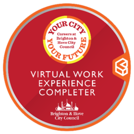 An example of a virtual work experience badge awarded once work experience is completed