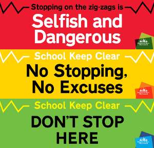 Image of banners for paking safely