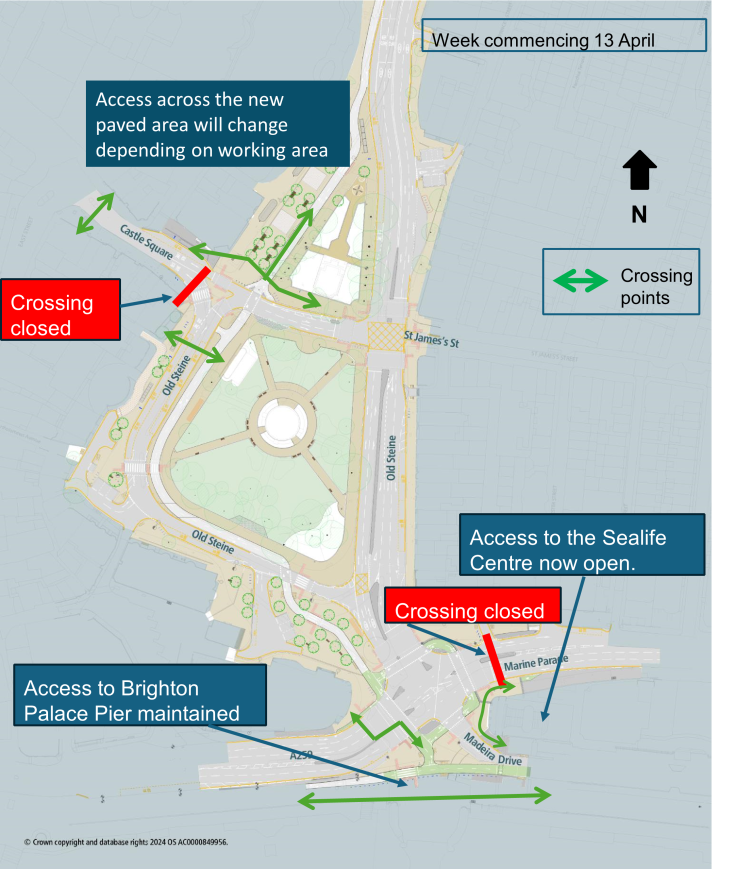 Diagram of the crossings at Valley Gardens.