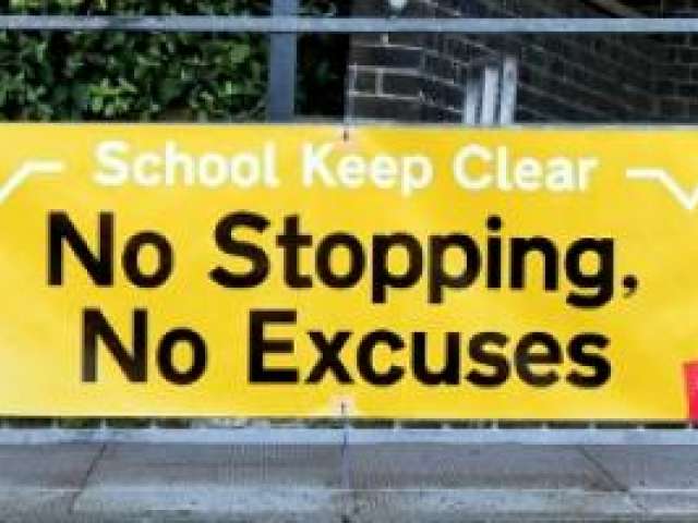 School keep clear sign