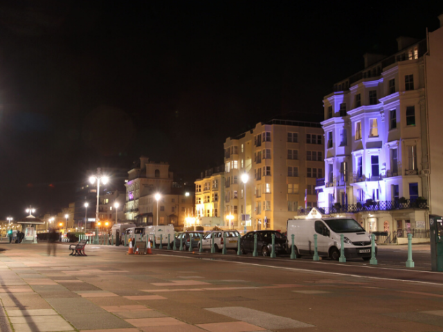 Seafront at night