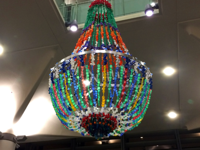 'Shine a light' chandelier in Jubilee Library