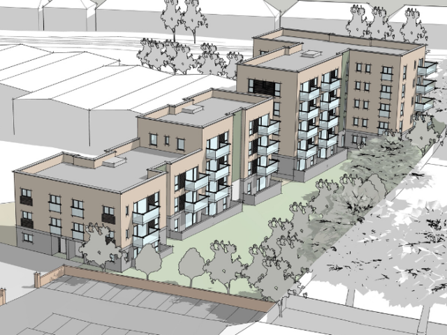 Architect's image of the proposed new council homes in Victoria Road