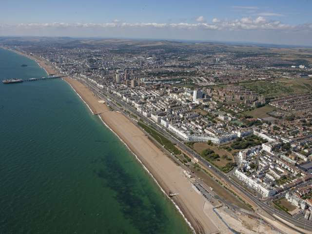 Aerial picture of Brighton seafront