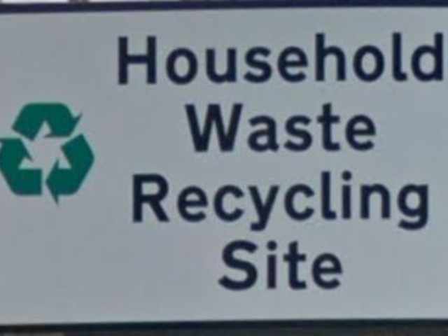 Household Waste Recycling site sign