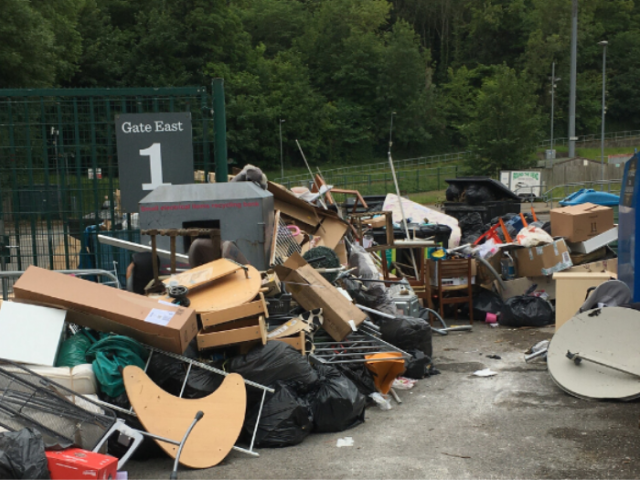 A fly-tip at Withdean Stadium