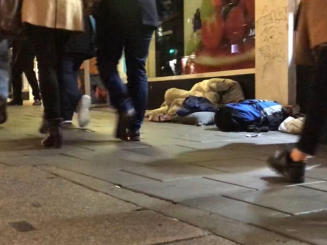 Bedding of a person sleeping on the street in Brighton & Hove