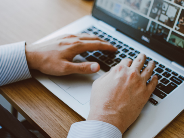 A man using a laptop