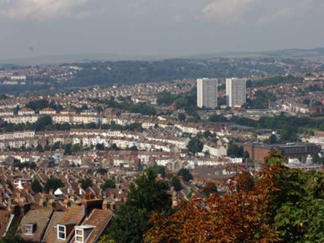 Panoramic view of Brighton & Hove showing housing and flats