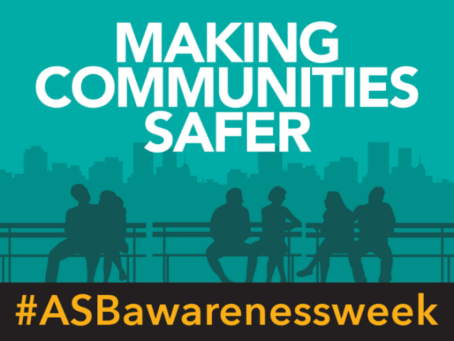  ASB awareness week graphic reading 'Making communities safer'