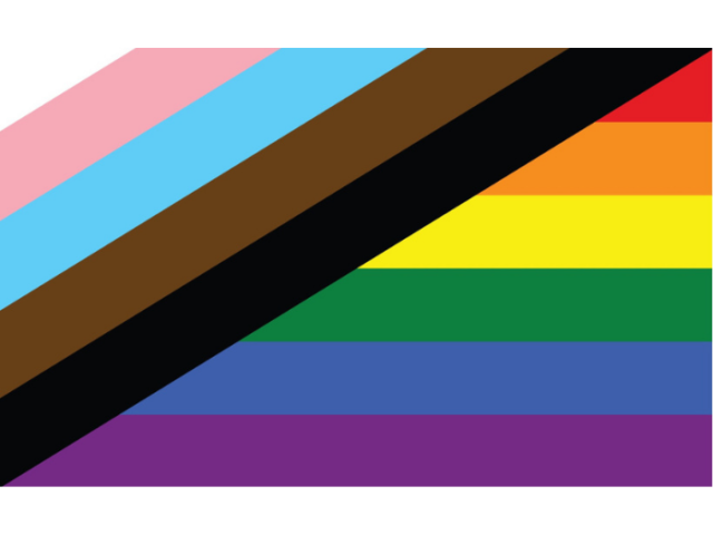 Graphic of the Inclusive Rainbow Flag.