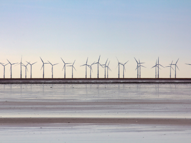 wind turbines at sea