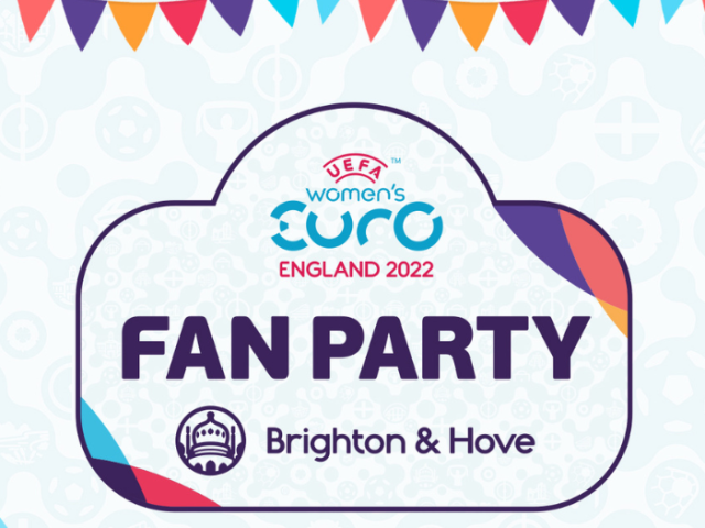 Advert for UEFA Women's EURO 2022 Fan Party in Brighton & Hove