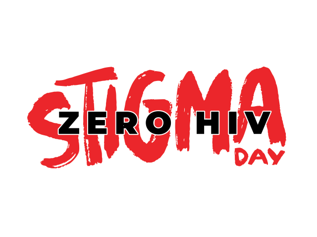 Red and black logo that says Zero HIV Stigma Day