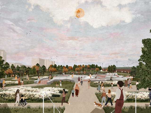 An artist's impression of part of the Kingsway to the Sea park