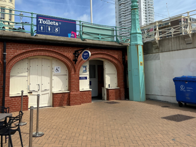 Photograph of public toilet entrance on Brighton & Hove seafront.