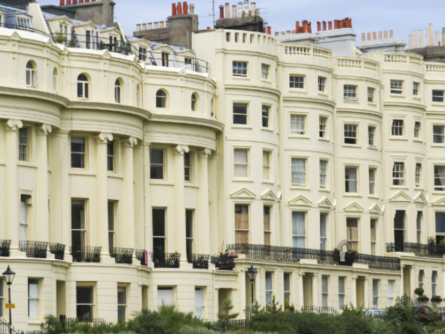 Photograph of the front of Regency homes in the Brunswick area of Hove