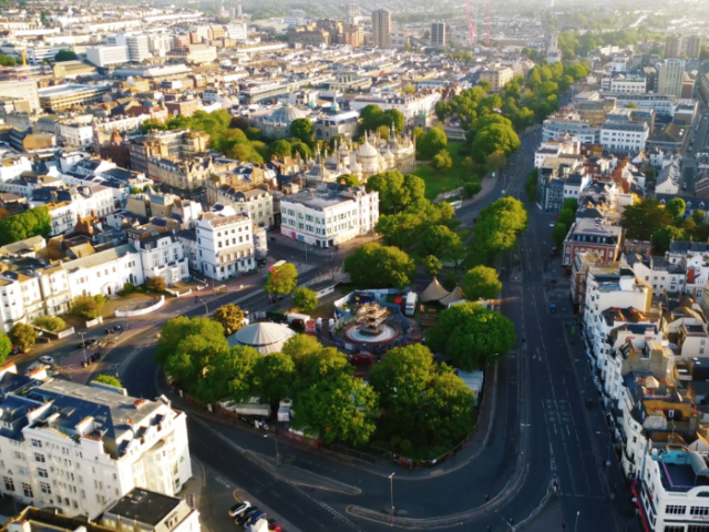 a view of Brighton & Hove from above