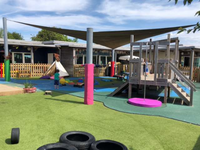Image of acorn nursery play area on a sunny day.