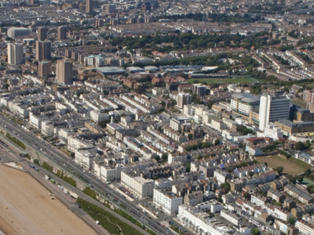 Aerial view of the Kemp Town area of Brighton & Hove