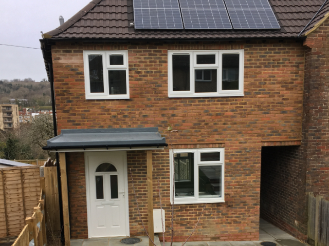 A new council home in Brighton, built under the 'Hidden Homes' programme providing new housing in under-used spaces