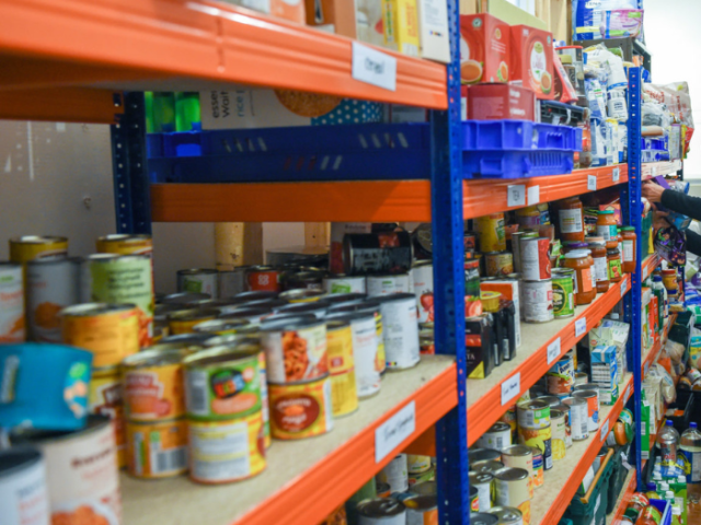 Picture of food bank shelves