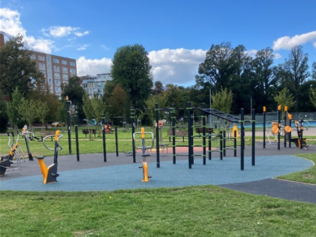 Picture of the new outdoor gym at Preston Park