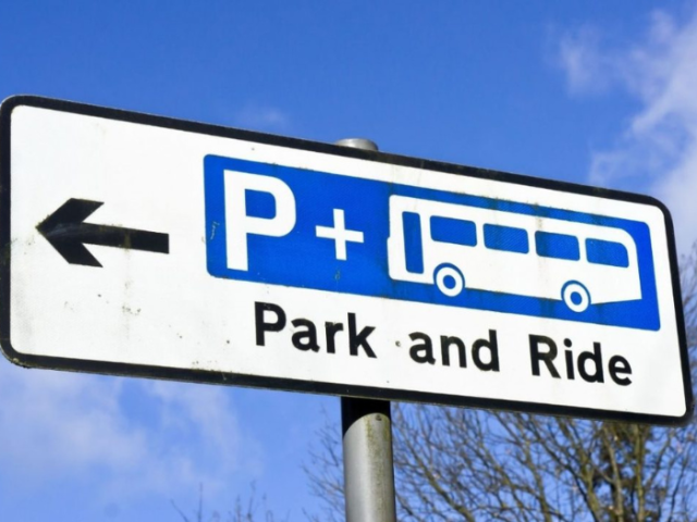 A picture of a Park & Ride sign