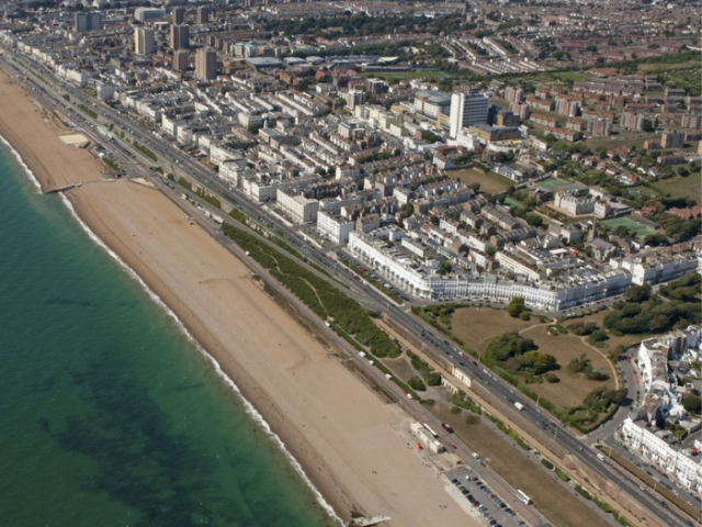 Aerial view of Brighton & Hove seafront