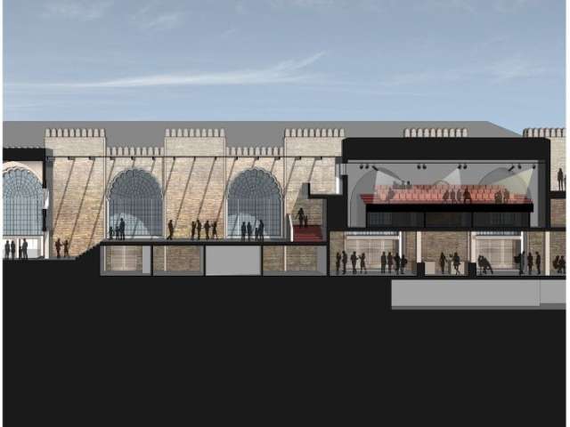 Architect's design of long section of Brighton Corn Exchange