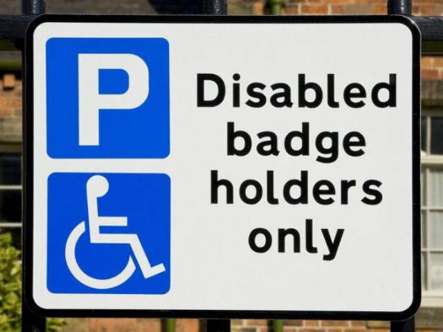picture showing a disabled badge holders only sign