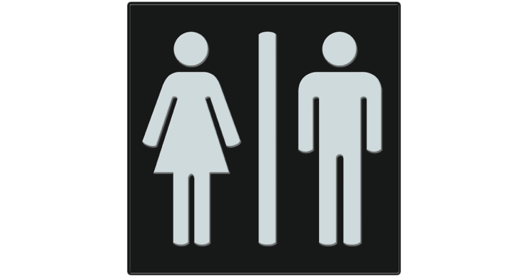 Male and female toilets sign,