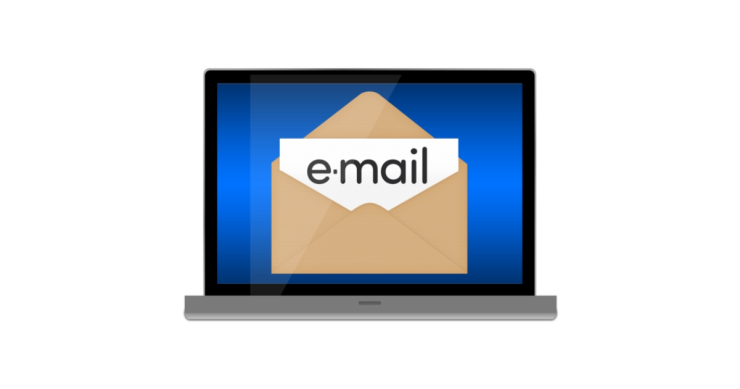 computer showing an email sign.