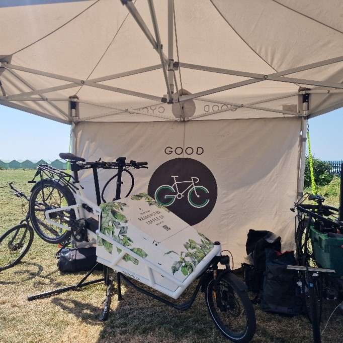 Photo of Good Cycle Repair tent with bicycles inside