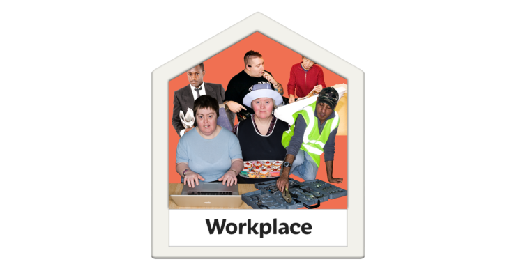 Composite image of people in different work uniforms.