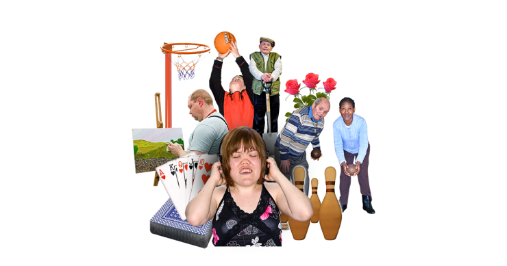 People with learning difficulties taking part in lots of different activities.