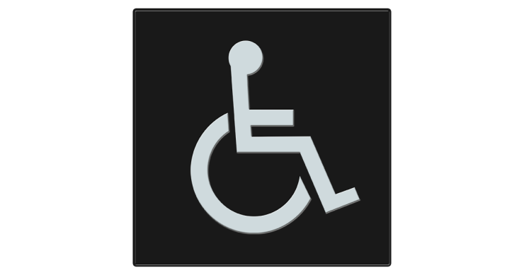 Wheelchair sign to show people where a disabled toilet is.